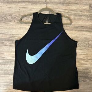 Nike Black Tank Top with Blue Swoosh